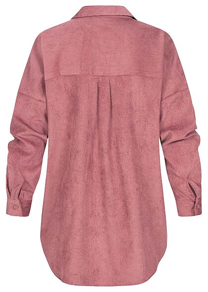 Hailys Dames Blouse met borstzakken en knopen rozebruin