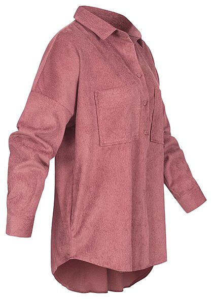Hailys Dames Blouse met borstzakken en knopen rozebruin
