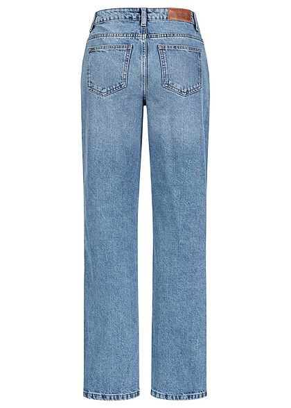 Noisy May Dames NOOS wijde jeansbroek met 5 zakken lichtblauw denim
