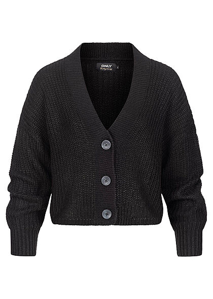 ONLY Dames NOOS Vest met knopen en v-hals zwart