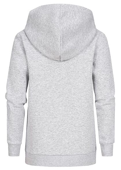 Jack and Jones Junior Hoodie met kangoeroezak en geborduurd logo op de voorkant lichtgrijs