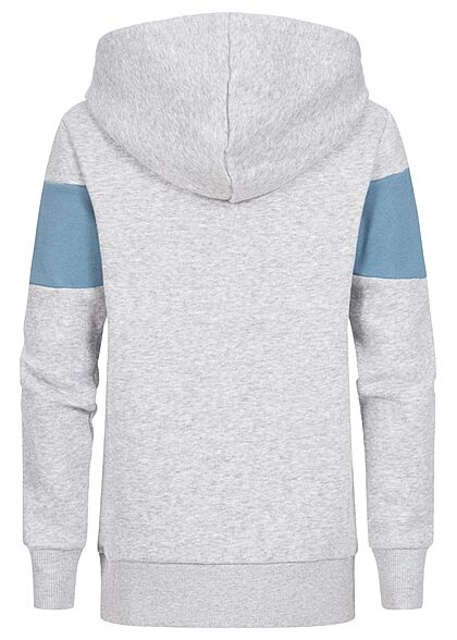Jack and Jones Junior Jungen 2-Tone Hoodie mit Stickerei & Kägurutasche hellgrau mel