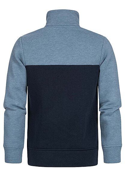 Jack and Jones Junior Jungen 2-Tone High-Neck Sweat Jacke 2-Pockets china blau navy