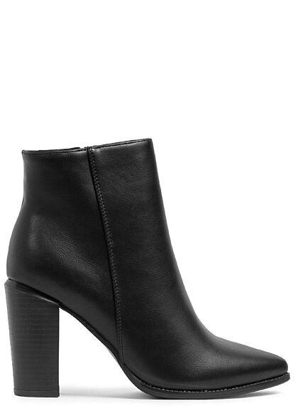 Seventyseven Lifestyle Dames Enkellaars met 9cm hak en rits zwart