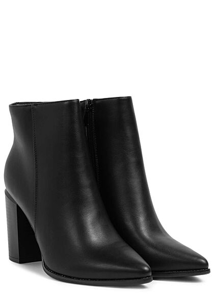 Seventyseven Lifestyle Dames Enkellaars met 9cm hak en rits zwart