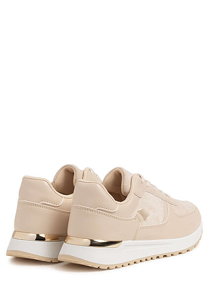 Seventyseven Lifestyle Dames Sneaker materiaalmix beige