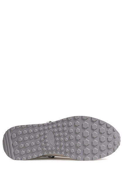 Seventyseven Lifestyle Dames Sneaker met veters kunstleer wit zilver