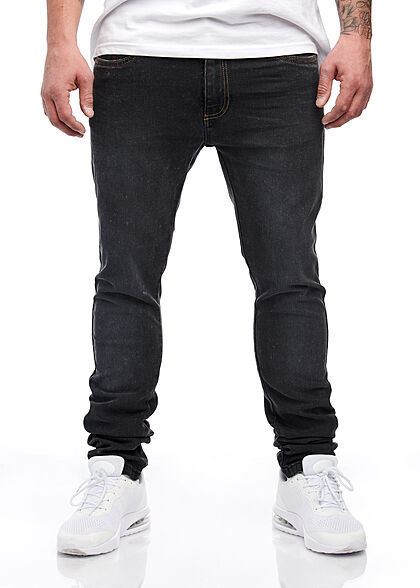 Indicode Heren Jeans Broek met 5 zakken vintage zwart