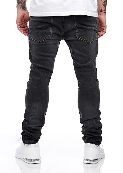 Indicode Heren Jeans Broek met 5 zakken vintage zwart