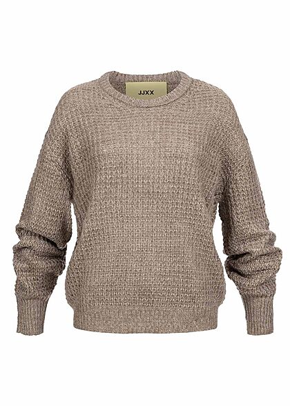 JJXX Dames NOOS gebreide trui met structuurpatroon beige - Art.-Nr.: 21110136