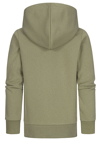Jack and Jones Junior Hoodie met camouflage logo opdruk oliegroen