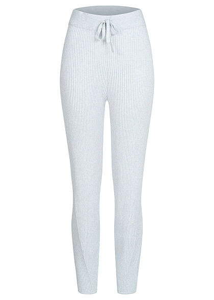 ONLY Dames Jacquard Broek met elastische tailleband en decoratieve trekkoorden blauw - Art.-Nr.: 21110242