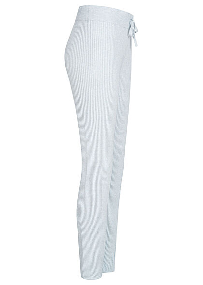 ONLY Dames Jacquard Broek met elastische tailleband en decoratieve trekkoorden blauw