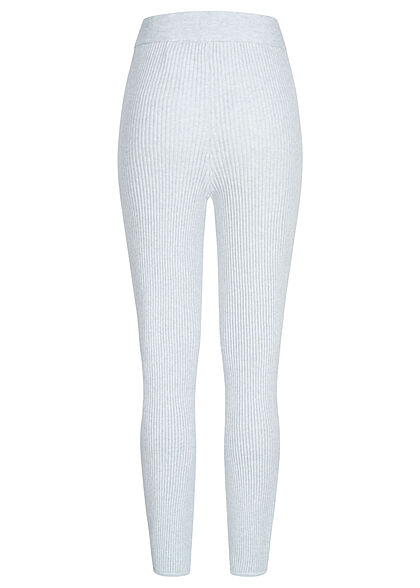 ONLY Dames Jacquard Broek met elastische tailleband en decoratieve trekkoorden blauw