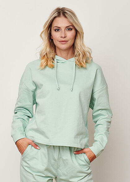 ONLY Dames NOOS Basic Hoodie met trekkoordjes groen