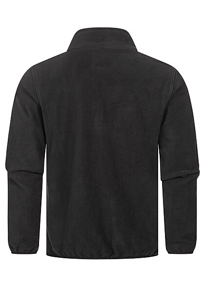 Jack and Jones Heren Basic Fleece Jas met opstaande kraag zwart