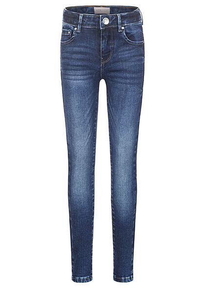 ONLY Kids Meisje Skinny hoge taille jeansbroek met 5 zakken donkerblauw - Art.-Nr.: 21110386