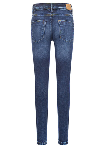 ONLY Kids Meisje Skinny hoge taille jeansbroek met 5 zakken donkerblauw