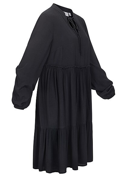 VILA Dames NOOS oversized viscose jurk met v-hals zwart