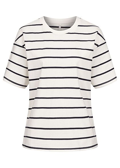 ONLY Dames Oversized T-shirt met strepen wit marineblauw - Art.-Nr.: 21110449