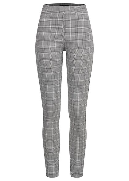 Cloud5ive Dames Legging met ruitjesmotief zwart wit