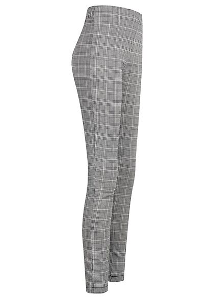 Cloud5ive Dames Legging met ruitjesmotief zwart wit