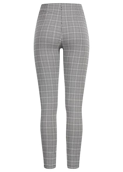 Cloud5ive Dames Legging met ruitjesmotief zwart wit
