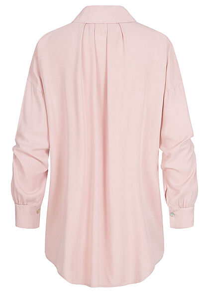 Cloud5ive Dames Viscose Polo Shirt Blouse met v-hals roze