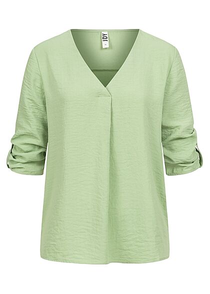 JDY by ONLY Dames NOOS Blouse in wikkel-look met ¾ omslagmouwen groen