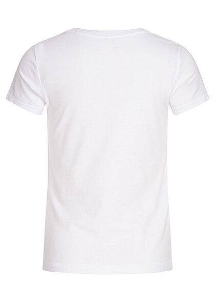 ONLY Kids Meisje T-Shirt logo-opdruk met glitter wit
