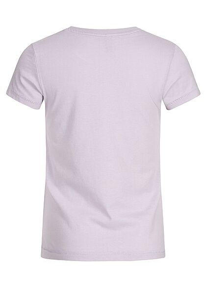 ONLY Kids Meisje T-Shirt logo-opdruk met glitter paars zilver