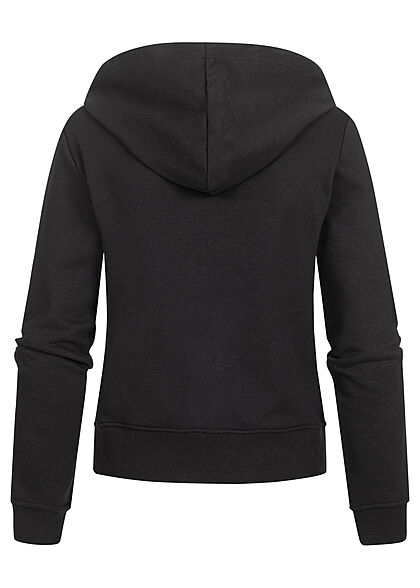 ONLY Dames Basic Hoodie met rits en 2 zakken zwart