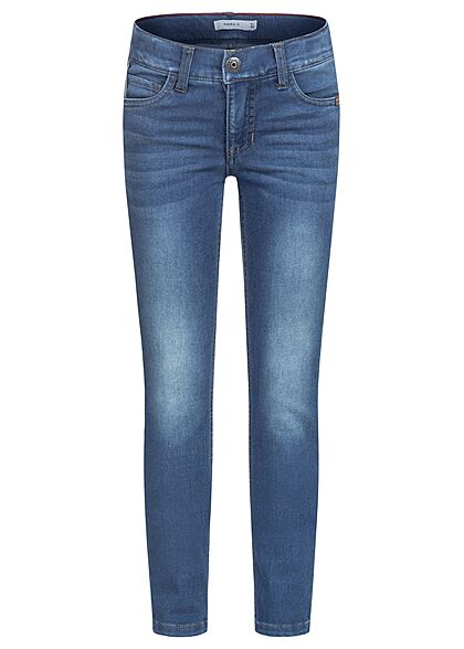 Name it Kids Jongens NOOS Basic Jeans Broek met 5 zakken medium blauw denim - Art.-Nr.: 21120524
