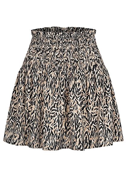 Aware by Vero Moda Dames Mini Rok hoge taille beige zwart