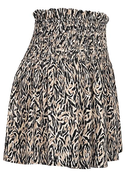 Aware by Vero Moda Dames Mini Rok hoge taille beige zwart