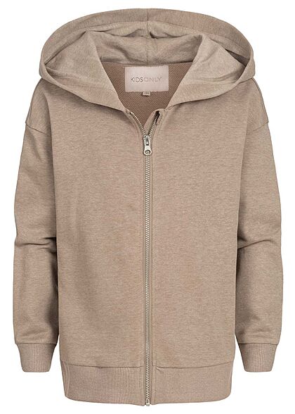 ONLY Kids Meisje Basic Rits-Hoodie met capuchon beige - Art.-Nr.: 21120628
