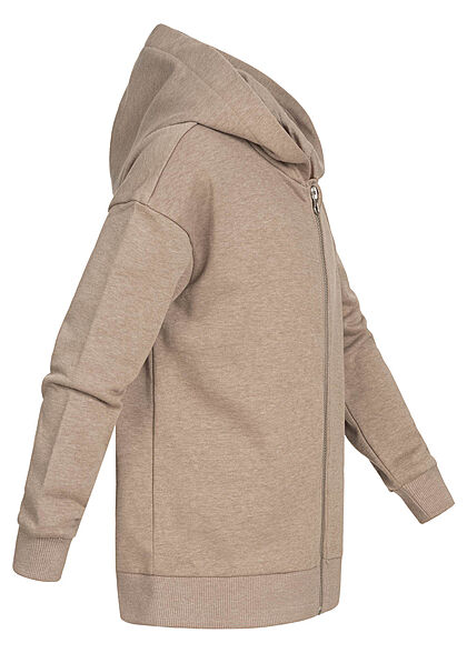 ONLY Kids Meisje Basic Rits-Hoodie met capuchon beige