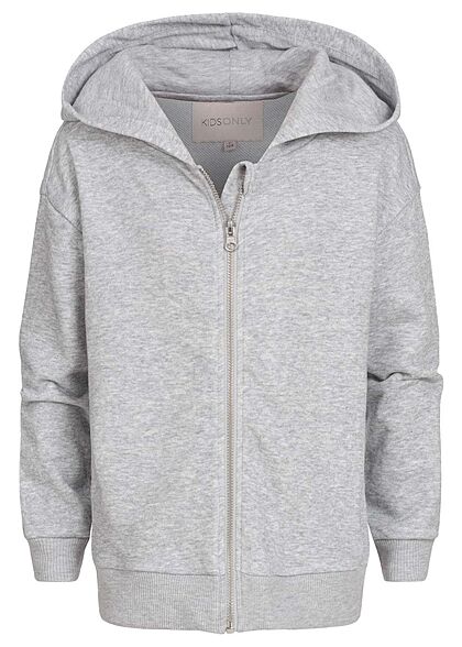 ONLY Kids Meisje Basic Rits-Hoodie met capuchon lichtgrijs - Art.-Nr.: 21120629