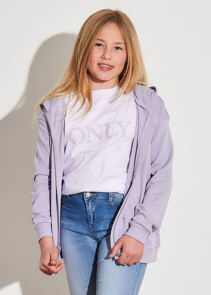 ONLY Kids Meisje Basic Rits-Hoodie met capuchon paars