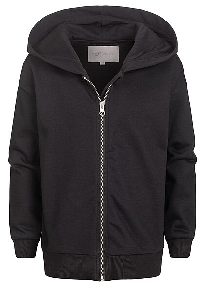 ONLY Kids Meisje Basic Rits-Hoodie met capuchon zwart - Art.-Nr.: 21120631