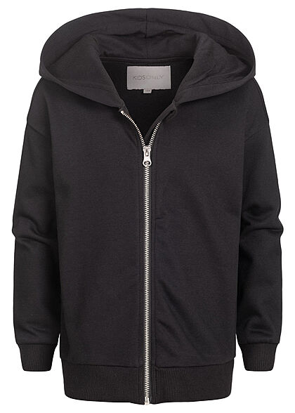 ONLY Kids Meisje Basic Rits-Hoodie met capuchon zwart