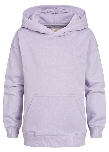 ONLY Kids Meisje NOOS Basic Sweat Hoodie met capuchon en logoprint paars - Art.-Nr.: 21120633