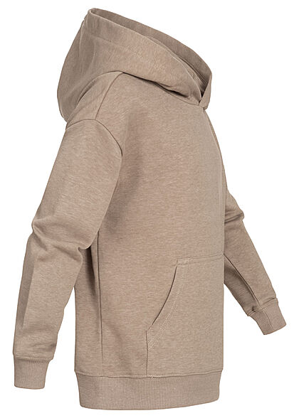 ONLY Kids Meisje NOOS Basic Sweat Hoodie met capuchon en logoprint beige