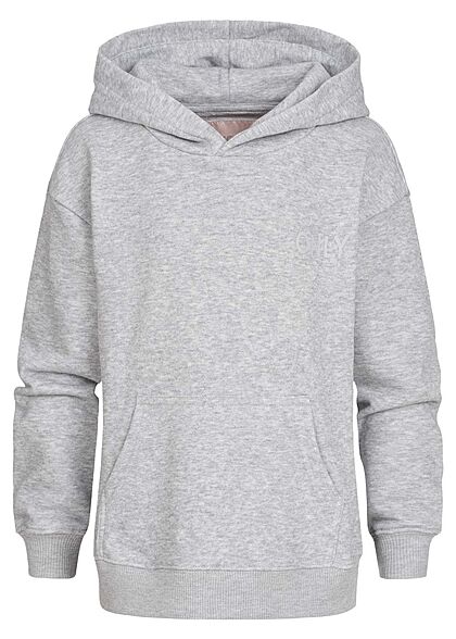 ONLY Kids Meisje NOOS Basic Sweat Hoodie met capuchon en logoprint lichtgrijs - Art.-Nr.: 21120635