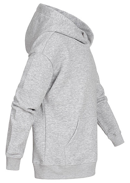 ONLY Kids Meisje NOOS Basic Sweat Hoodie met capuchon en logoprint lichtgrijs