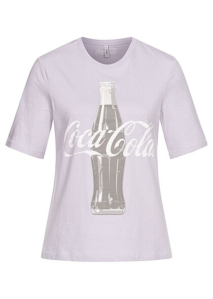 ONLY Dames T-Shirt met 1/2 mouwen en Coca Cola Print paars