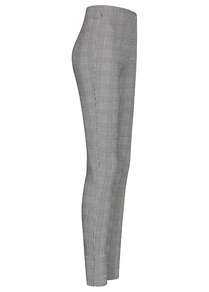 VILA Dames NOOS 7/8 Legging met hoge tailleband en elastiek geruit zwart wit
