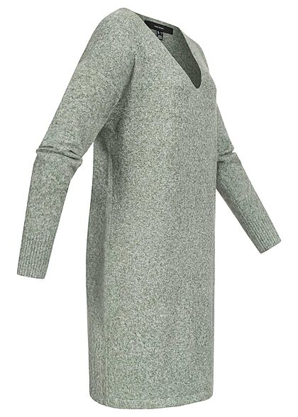 Vero Moda Dames Gebreide jurk met v hals groen