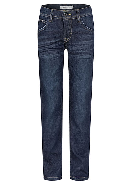 Name it Kids Jongens Jeans Broek met 5 zakken donkerblauw