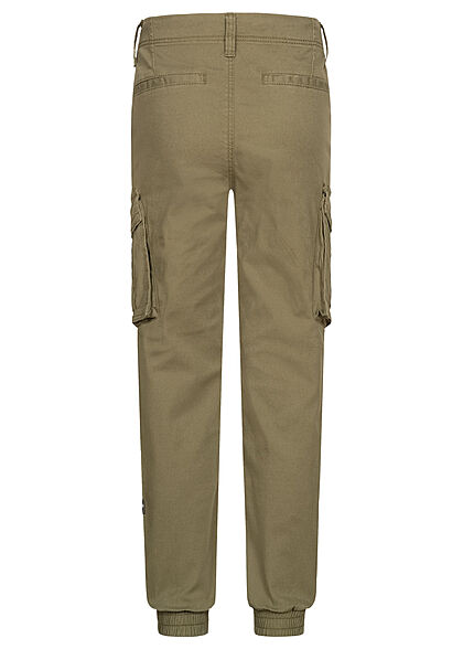 Name it Kids Jongens NOOS Regular Fit Cargo Broek met 4 zakken olijfgroen